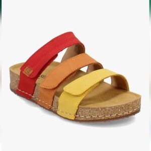 JOSEF SEIBEL HANNAH 03 SANDALS WITH MULTI-COLOR STRAPS. SIZE EU 41= US 10-10.5.